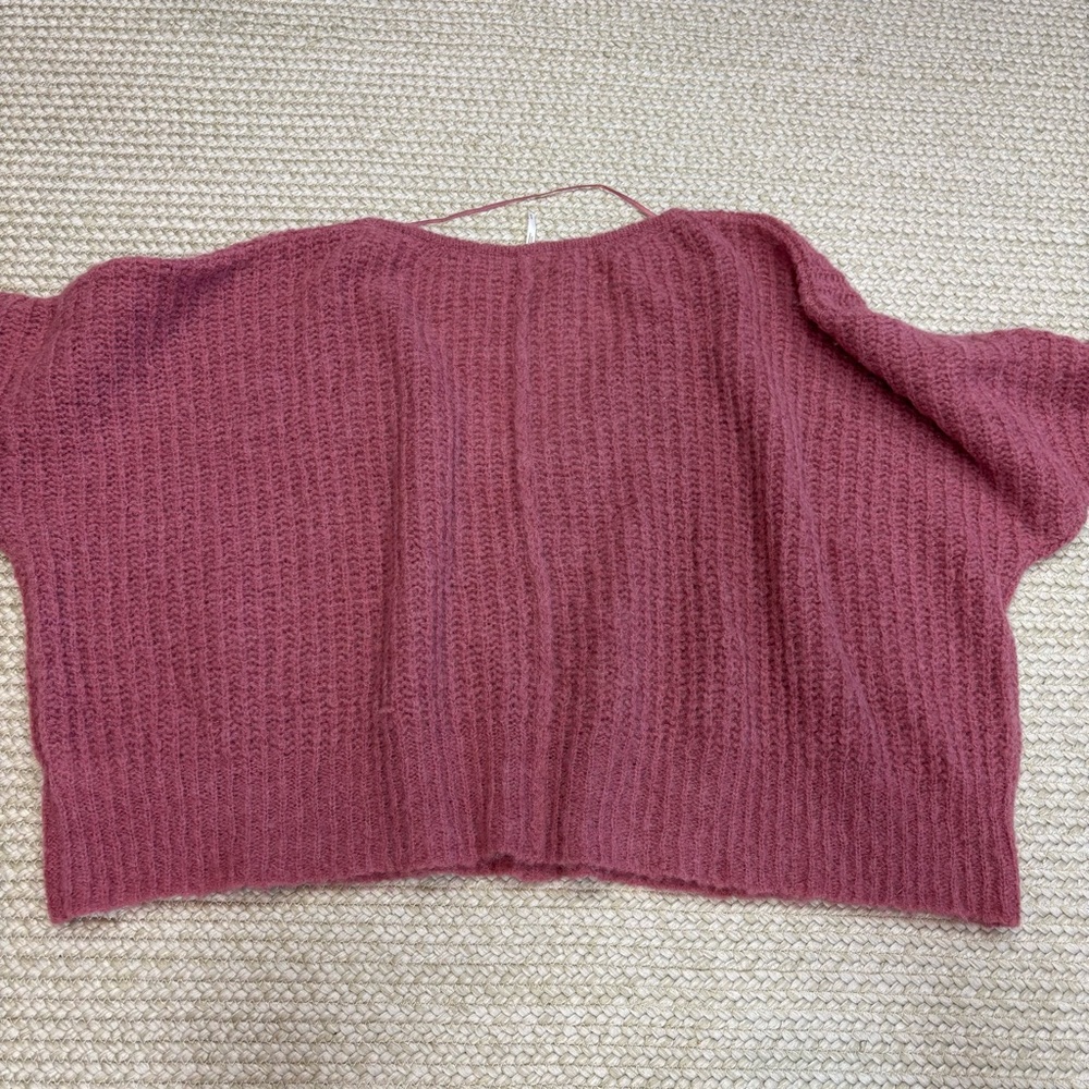 Free People Pink Moonbeam Alpaca V-Neck Soft Sweater Wmns L New without tags - Picture 8 of 12